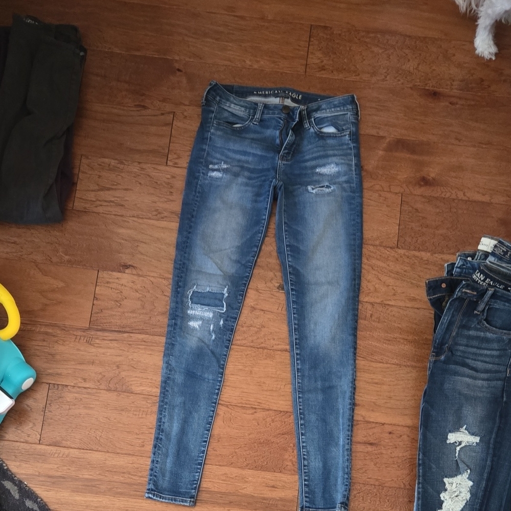 American Eagle Outfitters Women's Dark Blue Skinny Jeans